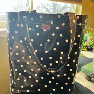 Consuela tote polka dot black and white